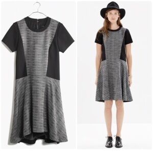 NWT Madewell Gray & Black Tweed “Tribune” Mini Dress Size 12 Hipster
